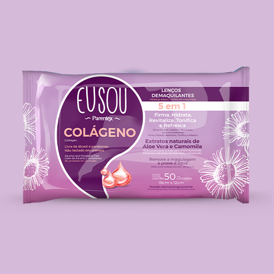 Lenço Demaquilante Colágeno C 50un. e 25un.